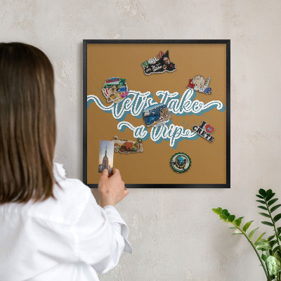 Tableau magnétique encadré de couleur noire Voyage de rêve