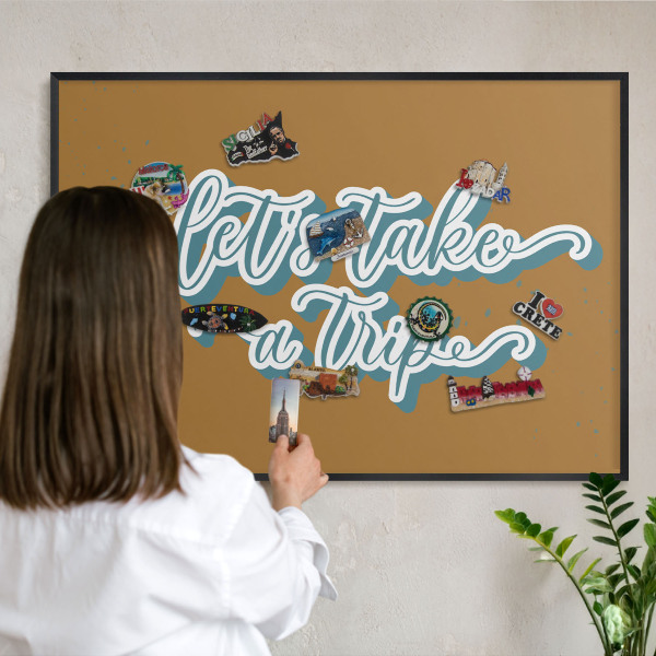 Tableau magnétique encadré de couleur noire Voyage de rêve