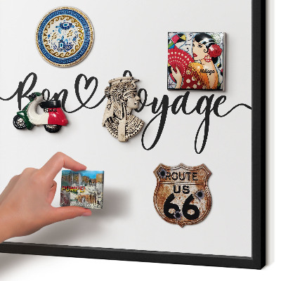 Tableau magnétique encadré de couleur noire Bon voyage