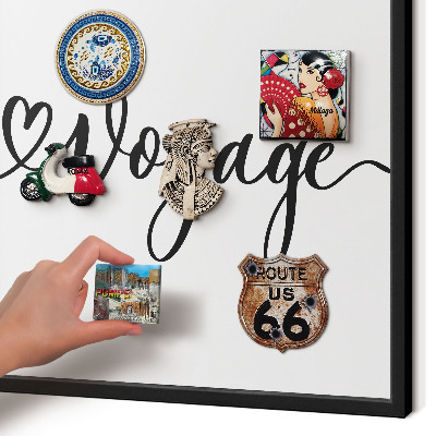 Tableau magnétique encadré de couleur noire Bon voyage