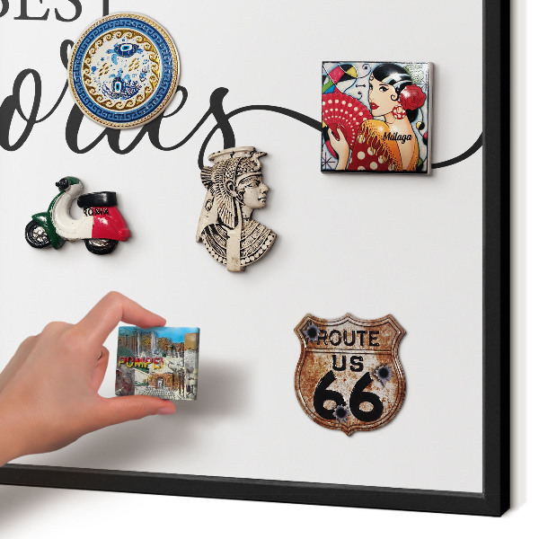 Tableau magnétique encadré de couleur noire Des souvenirs inspirants
