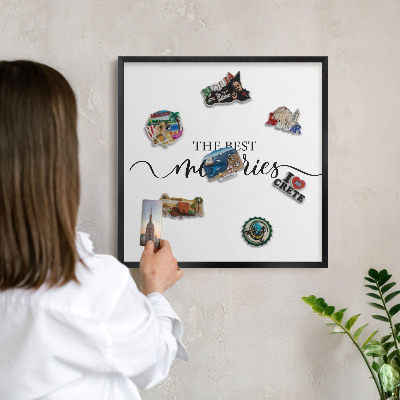 Tableau magnétique encadré de couleur noire Des souvenirs inspirants