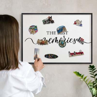 Tableau magnétique encadré de couleur noire Des souvenirs inspirants