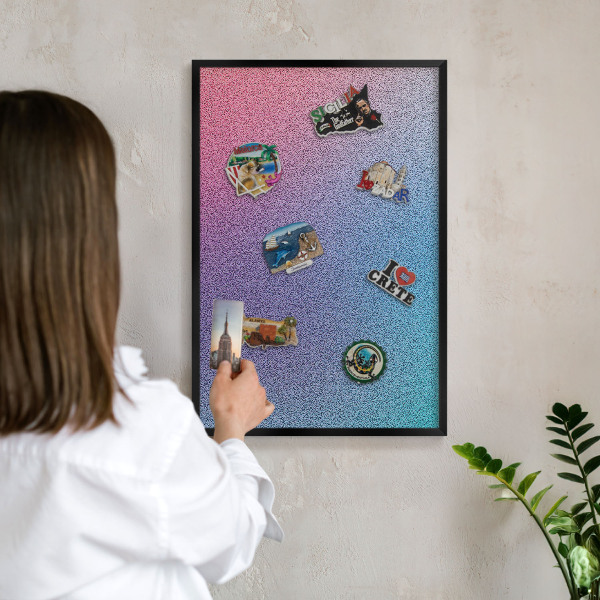Tableau magnétique encadré de couleur noire Dégradé coloré