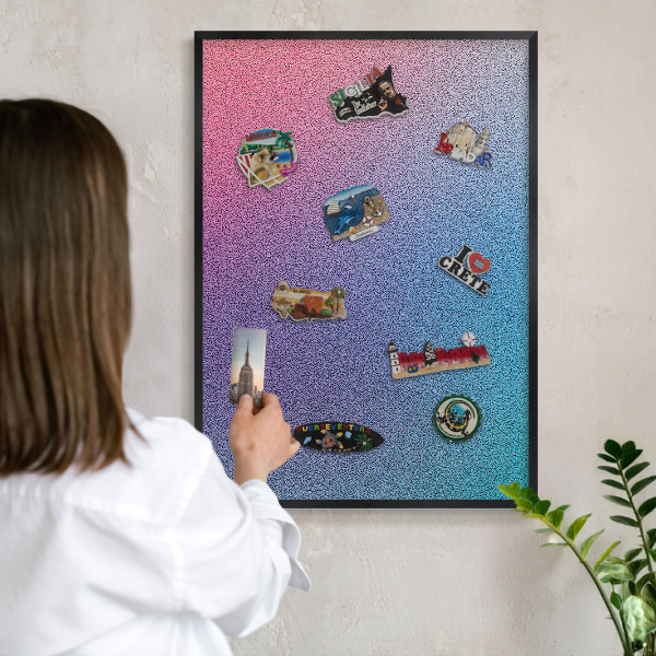 Tableau magnétique encadré de couleur noire Dégradé coloré
