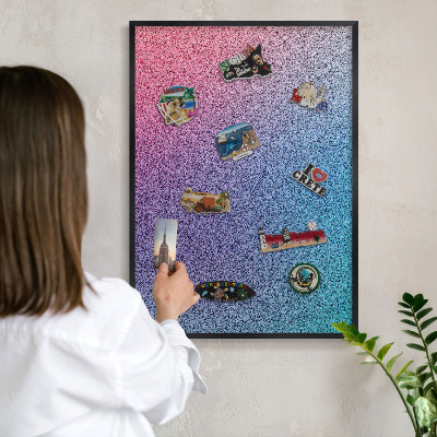 Tableau magnétique encadré de couleur noire Dégradé coloré