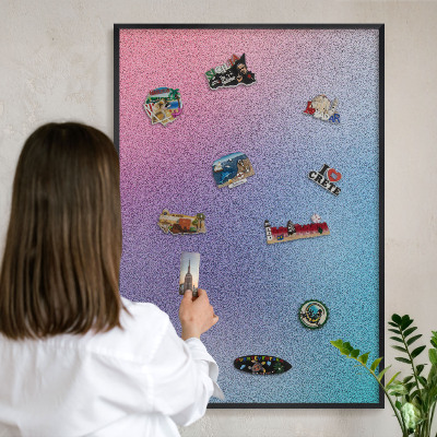 Tableau magnétique encadré de couleur noire Dégradé coloré