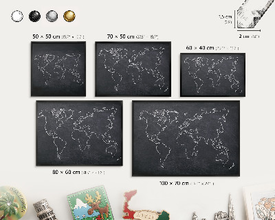 Panneau pour aimants souvenirs cadre noir Monde du Crétacé