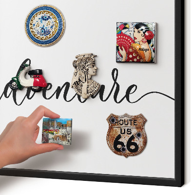 Tableau magnétique encadré de couleur noire Aventure écrite