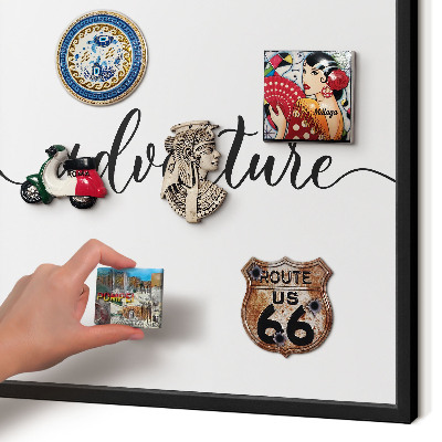 Tableau magnétique encadré de couleur noire Aventure écrite