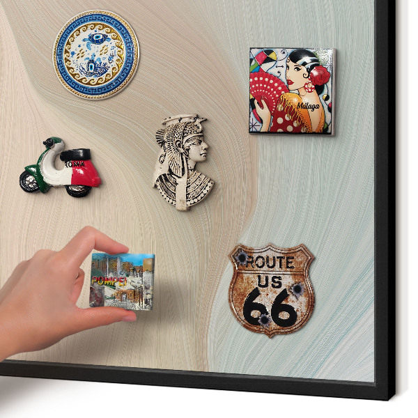 Panneau pour aimants souvenirs cadre noir Tourbillon pastel