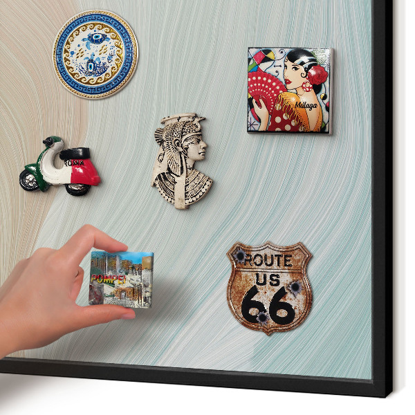 Panneau pour aimants souvenirs cadre noir Tourbillon pastel