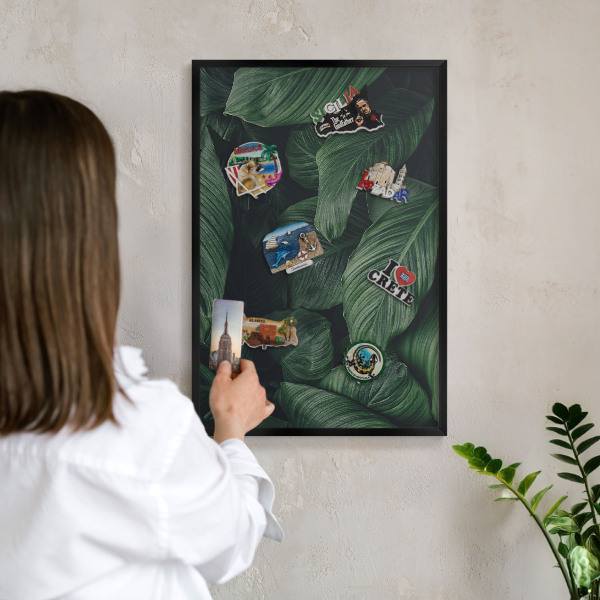 Tableau magnétique encadré de couleur noire La verdure de la nature