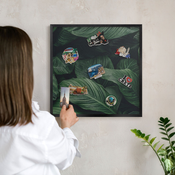 Tableau magnétique encadré de couleur noire La verdure de la nature
