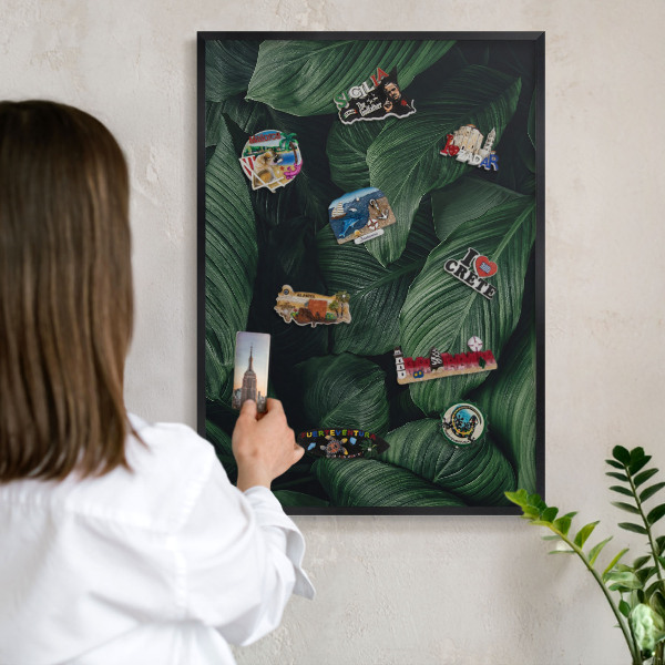 Tableau magnétique encadré de couleur noire La verdure de la nature