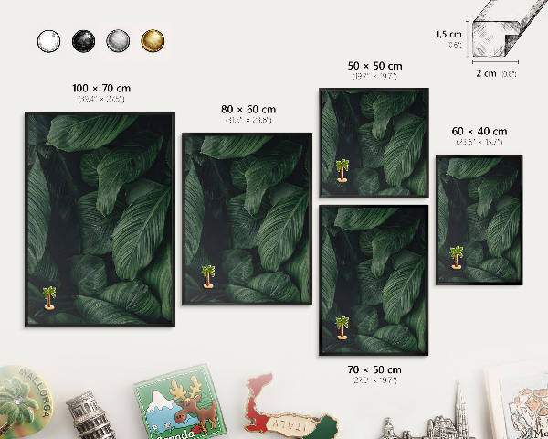 Tableau magnétique encadré de couleur noire La verdure de la nature