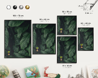 Tableau magnétique encadré de couleur noire La verdure de la nature