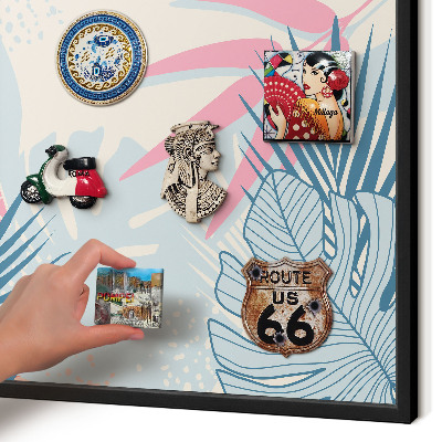 Panneau pour aimants souvenirs cadre noir Abstraction tropicale