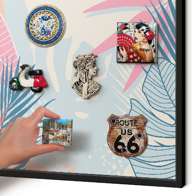Panneau pour aimants souvenirs cadre noir Abstraction tropicale