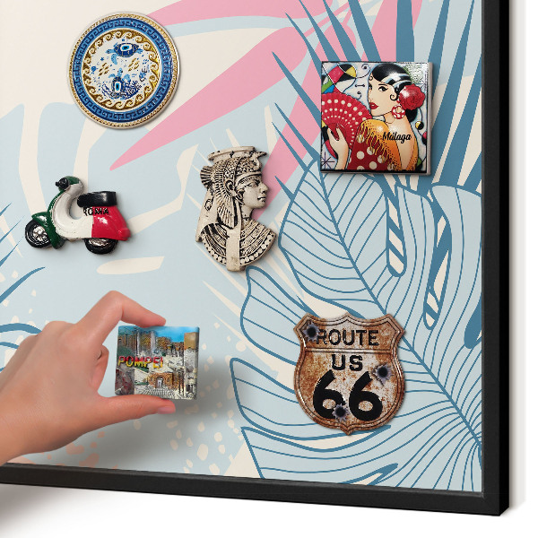 Panneau pour aimants souvenirs cadre noir Abstraction tropicale