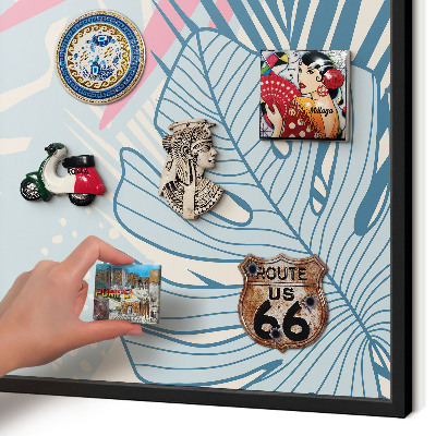 Panneau pour aimants souvenirs cadre noir Abstraction tropicale