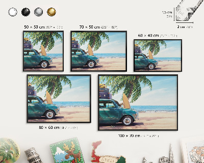 Tableau magnétique encadré de couleur noire Paix des vacances