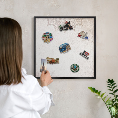 Tableau magnétique encadré de couleur noire Motifs ethniques