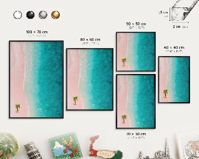 Tableau magnétique encadré de couleur noire Détente estivale