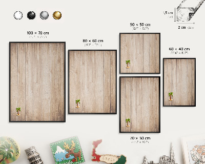 Tableau magnétique encadré de couleur noire Planches de bois