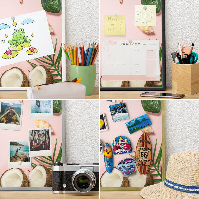 Panneau pour aimants souvenirs cadre noir Vacances tropicales