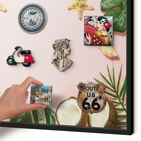 Panneau pour aimants souvenirs cadre noir Vacances tropicales