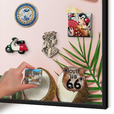 Panneau pour aimants souvenirs cadre noir Vacances tropicales