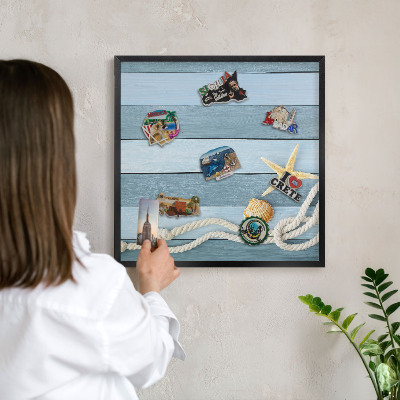 Tableau magnétique encadré de couleur noire Climat maritime