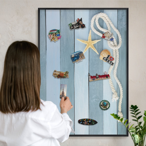 Tableau magnétique encadré de couleur noire Climat maritime