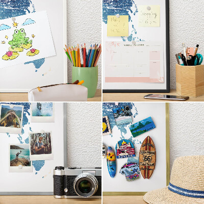 Panneau pour aimants souvenirs cadre noir Carte à l'aquarelle