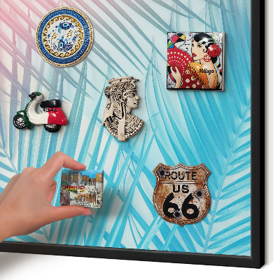 Tableau magnétique encadré de couleur noire Élégance tropicale