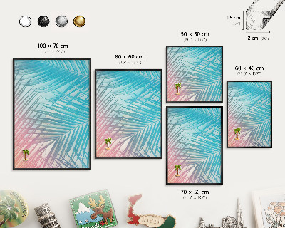 Tableau magnétique encadré de couleur noire Élégance tropicale