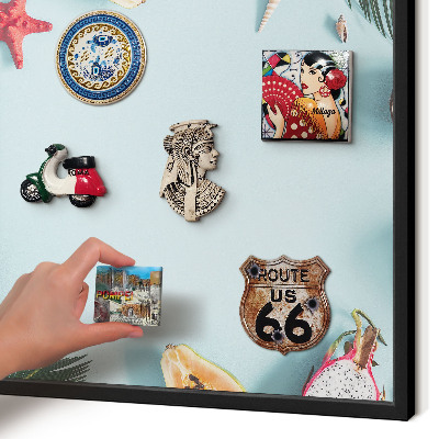 Tableau magnétique encadré de couleur noire Vacances tropicales