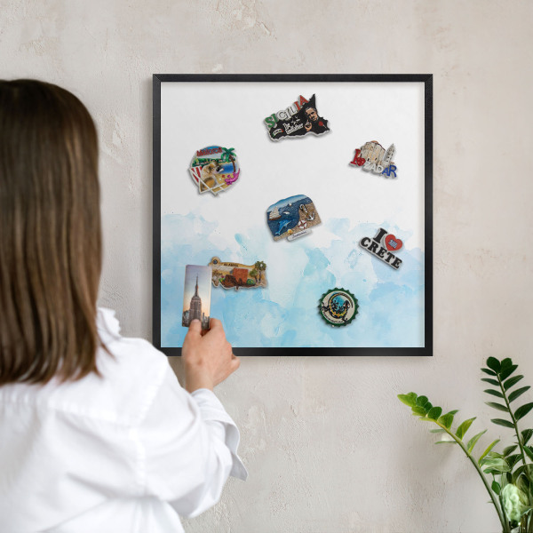 Tableau magnétique encadré de couleur noire Paysage relaxant