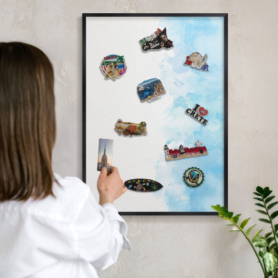 Tableau magnétique encadré de couleur noire Paysage relaxant