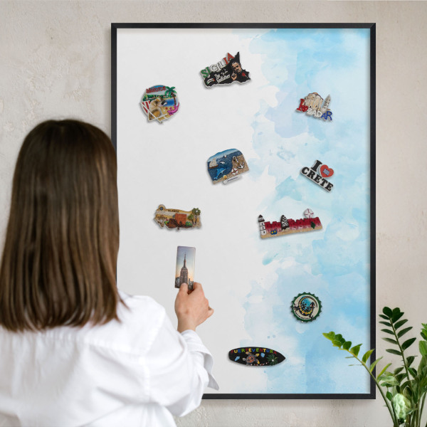 Tableau magnétique encadré de couleur noire Paysage relaxant