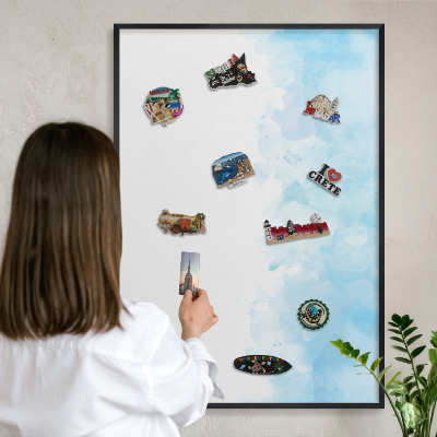 Tableau magnétique encadré de couleur noire Paysage relaxant
