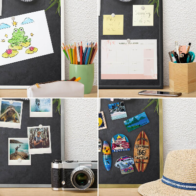 Tableau magnétique encadré de couleur noire Ambiance de vacances