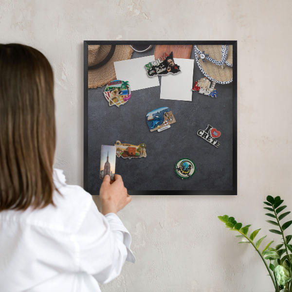 Tableau magnétique encadré de couleur noire Ambiance de vacances