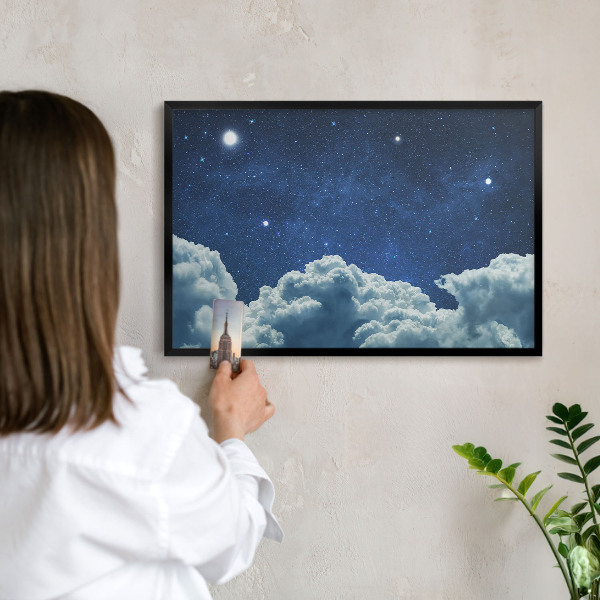 Panneau pour aimants souvenirs cadre noir Nuit cosmique