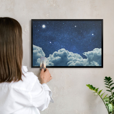 Panneau pour aimants souvenirs cadre noir Nuit cosmique