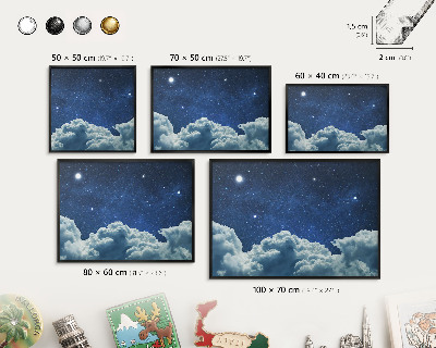 Panneau pour aimants souvenirs cadre noir Nuit cosmique