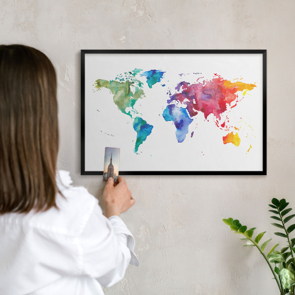 Tableau magnétique encadré de couleur noire Carte des couleurs