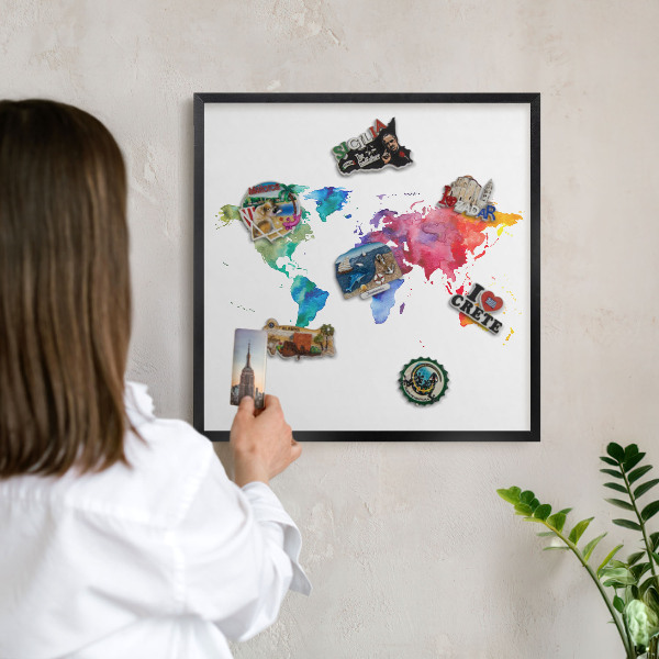 Tableau magnétique encadré de couleur noire Carte des couleurs