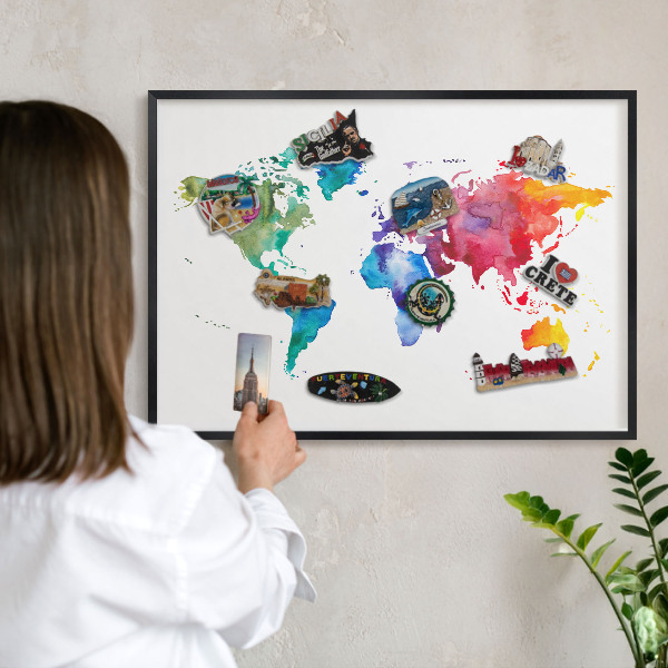 Tableau magnétique encadré de couleur noire Carte des couleurs